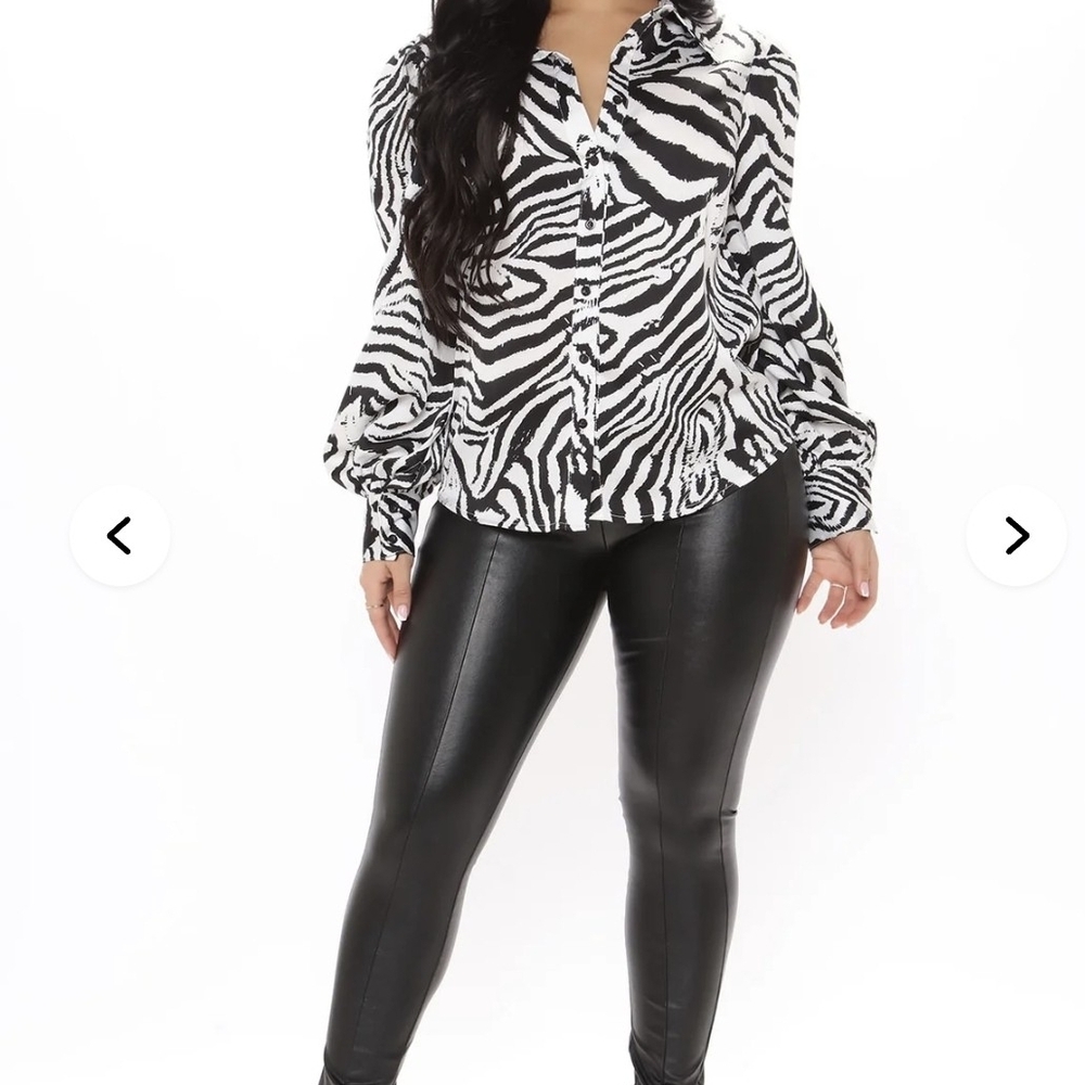 Zebra Print Blouse in Black & White - Picture 4 of 5